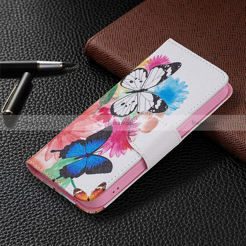 Leather Case Stands Butterfly Flip Cover L01 Holder for Apple iPhone 15 Plus Pink