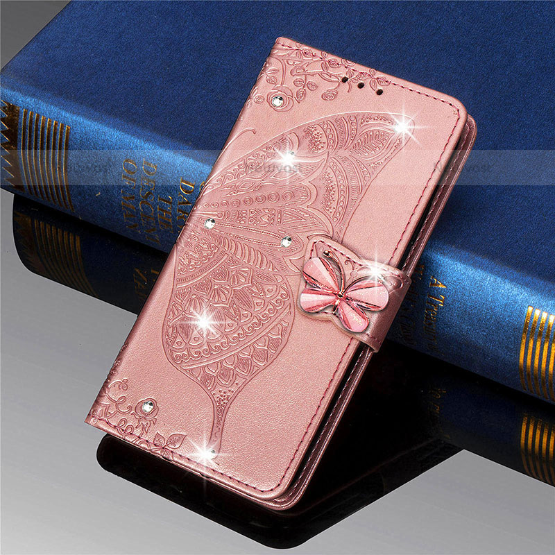 Leather Case Stands Butterfly Flip Cover L01 Holder for Xiaomi Mi 11 Lite 5G NE Pink