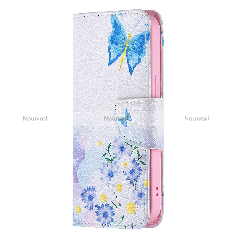 Leather Case Stands Butterfly Flip Cover L02 Holder for Apple iPhone 14 Pro Max Black