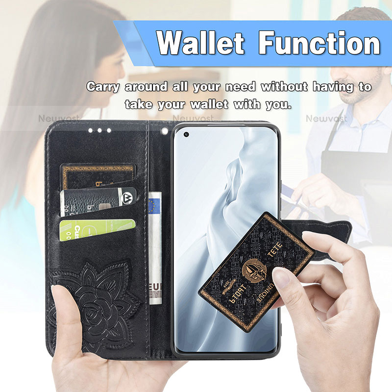 Leather Case Stands Butterfly Flip Cover L02 Holder for Xiaomi Mi 11 5G