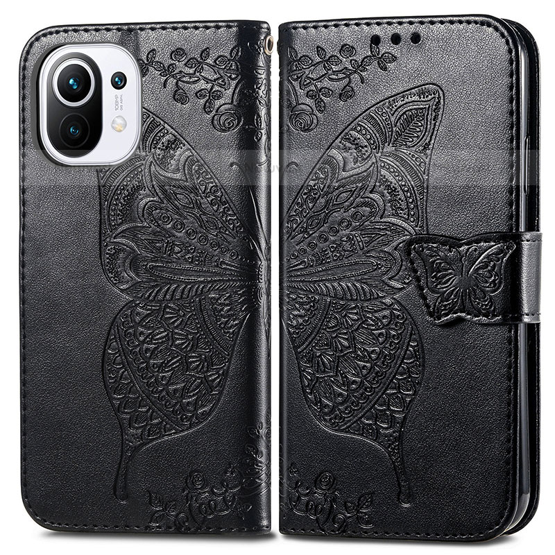 Leather Case Stands Butterfly Flip Cover L02 Holder for Xiaomi Mi 11 Lite 5G