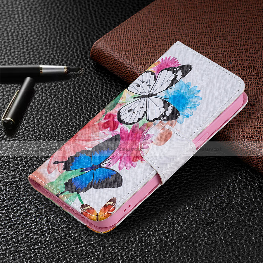 Leather Case Stands Butterfly Flip Cover L03 Holder for Apple iPhone 13 Pro Max Pink