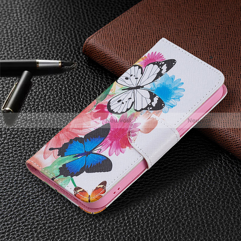 Leather Case Stands Butterfly Flip Cover L03 Holder for Apple iPhone 14 Pro Max Pink