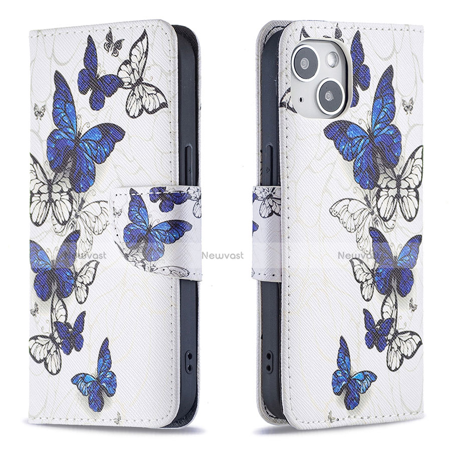 Leather Case Stands Butterfly Flip Cover L07 Holder for Apple iPhone 13 Mini Pink