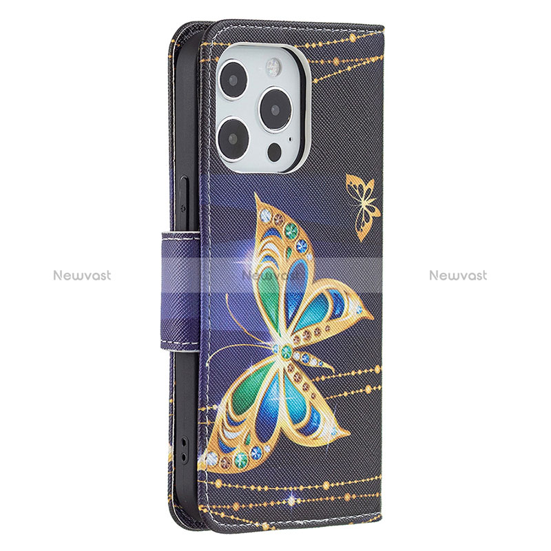 Leather Case Stands Butterfly Flip Cover L07 Holder for Apple iPhone 14 Pro Max Mixed