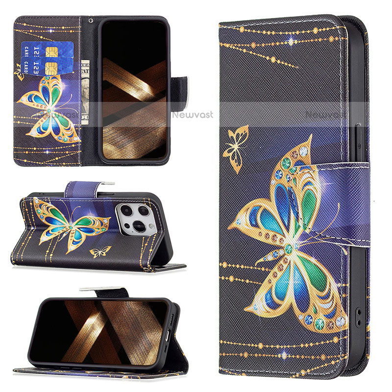 Leather Case Stands Butterfly Flip Cover L07 Holder for Apple iPhone 14 Pro Mixed