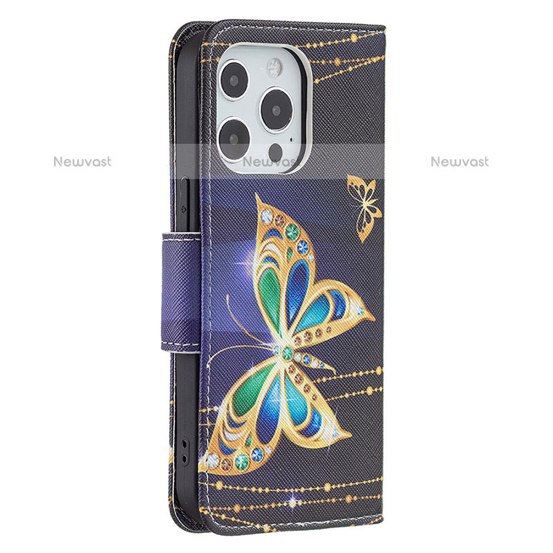 Leather Case Stands Butterfly Flip Cover L07 Holder for Apple iPhone 14 Pro Mixed