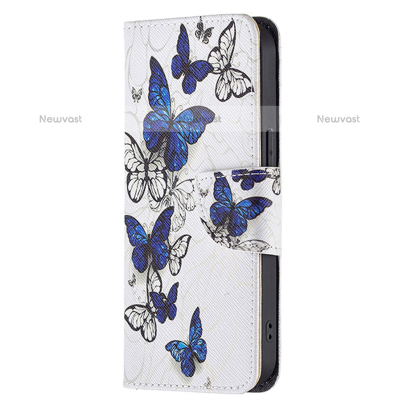 Leather Case Stands Butterfly Flip Cover L07 Holder for Apple iPhone 14 Pro White