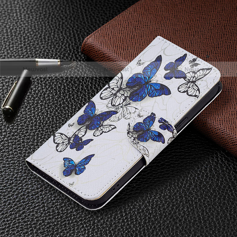 Leather Case Stands Butterfly Flip Cover L07 Holder for Apple iPhone 14 Pro White