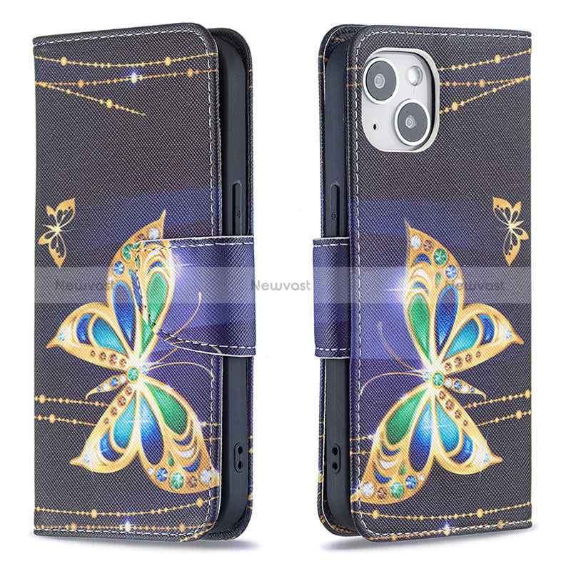 Leather Case Stands Butterfly Flip Cover L07 Holder for Apple iPhone 15 Mixed