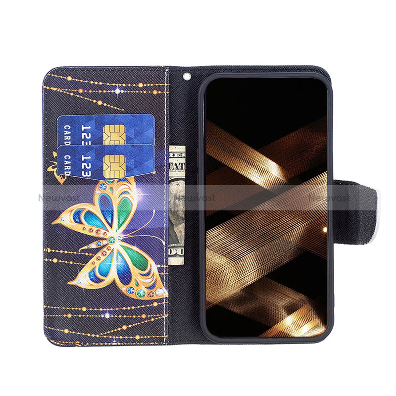 Leather Case Stands Butterfly Flip Cover L07 Holder for Apple iPhone 15 Mixed