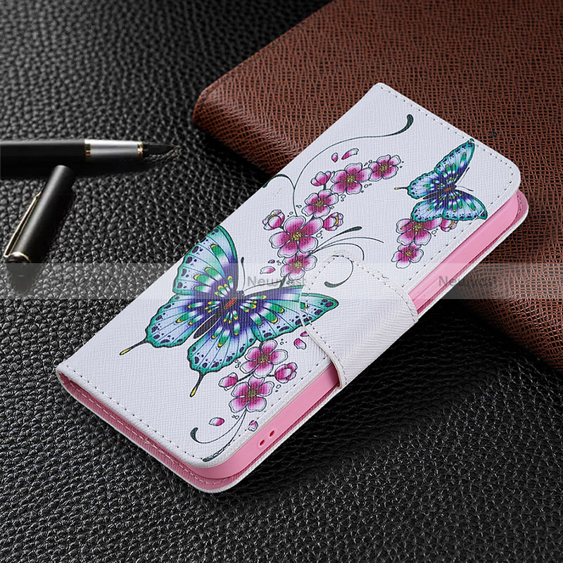 Leather Case Stands Butterfly Flip Cover L07 Holder for Apple iPhone 15 Pro Pink