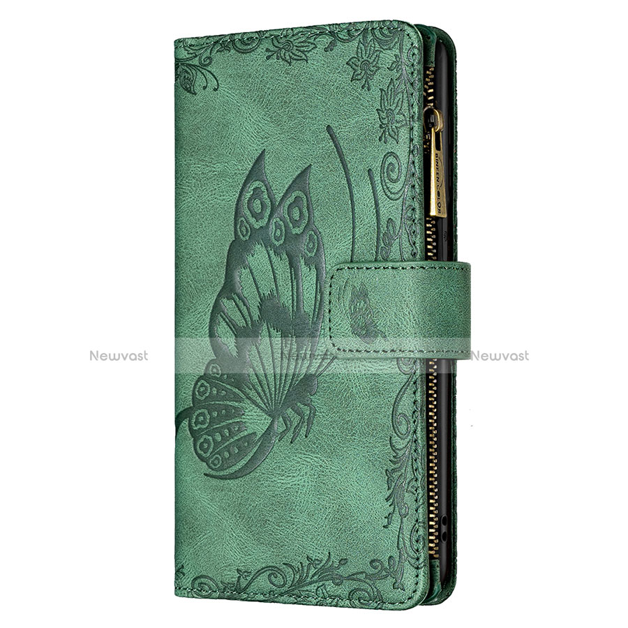 Leather Case Stands Butterfly Flip Cover L08 Holder for Apple iPhone 13 Green