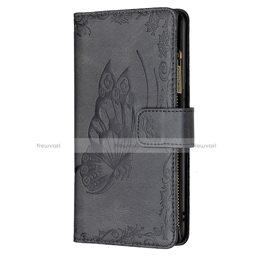 Leather Case Stands Butterfly Flip Cover L08 Holder for Apple iPhone 13 Pro Black