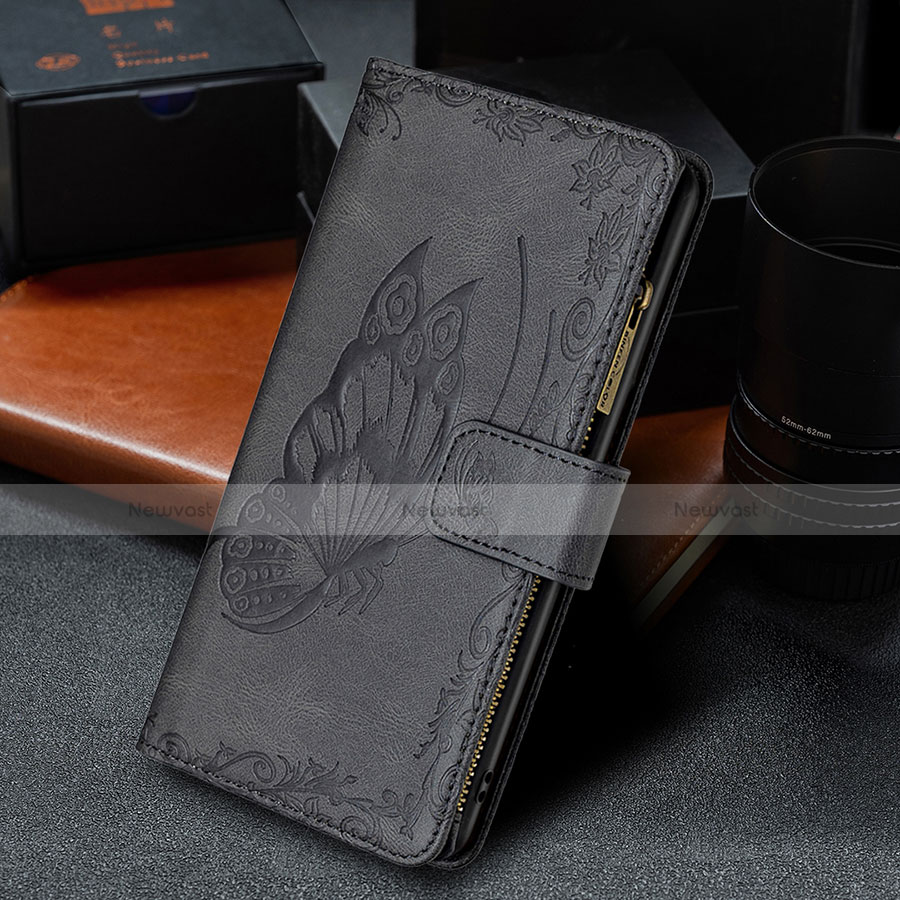 Leather Case Stands Butterfly Flip Cover L08 Holder for Apple iPhone 13 Pro Black