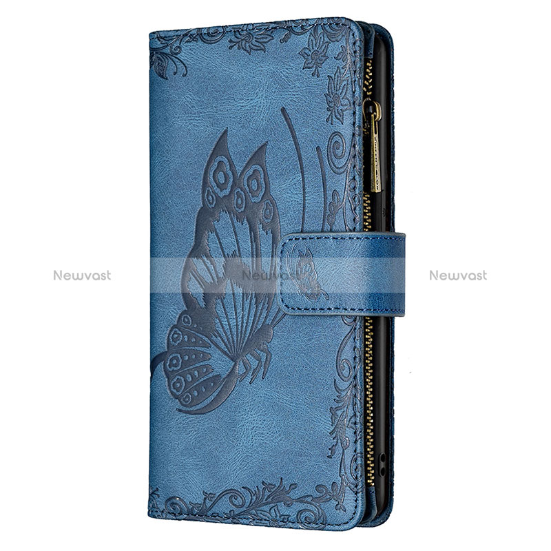 Leather Case Stands Butterfly Flip Cover L08 Holder for Apple iPhone 14 Pro Max Blue