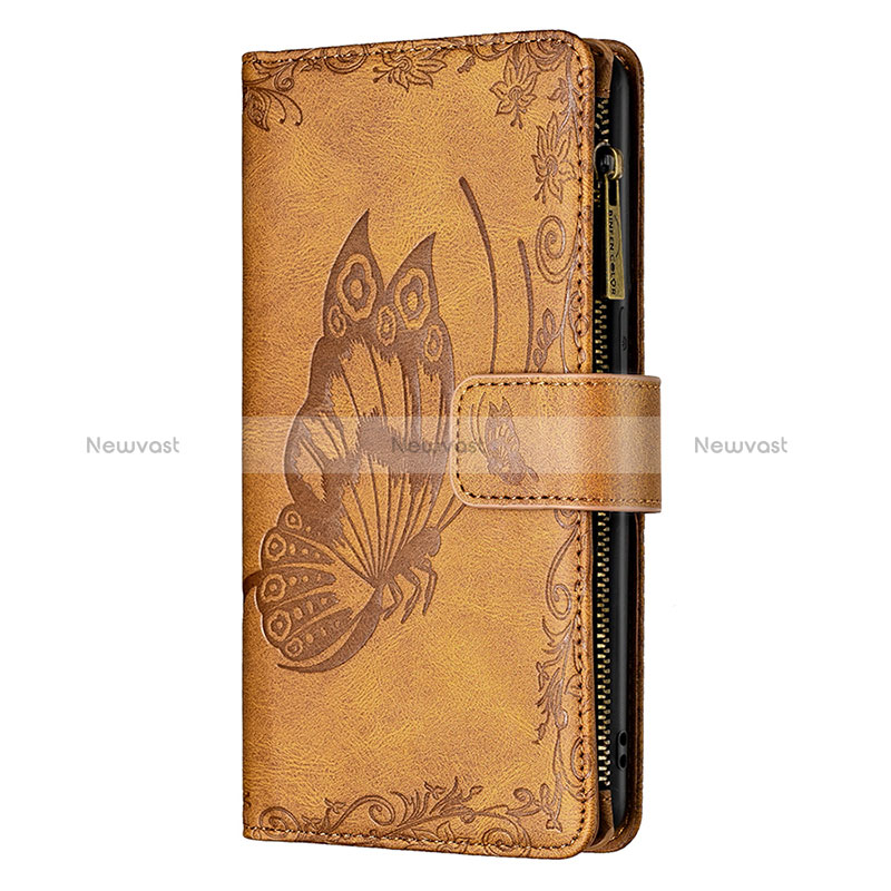 Leather Case Stands Butterfly Flip Cover L08 Holder for Apple iPhone 14 Pro Max Brown