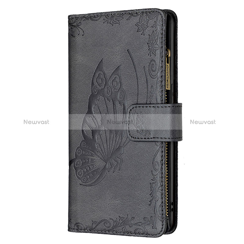 Leather Case Stands Butterfly Flip Cover L08 Holder for Apple iPhone 15 Black