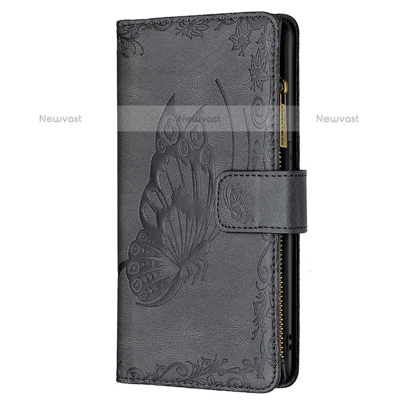 Leather Case Stands Butterfly Flip Cover L08 Holder for Apple iPhone 15 Pro Max Black