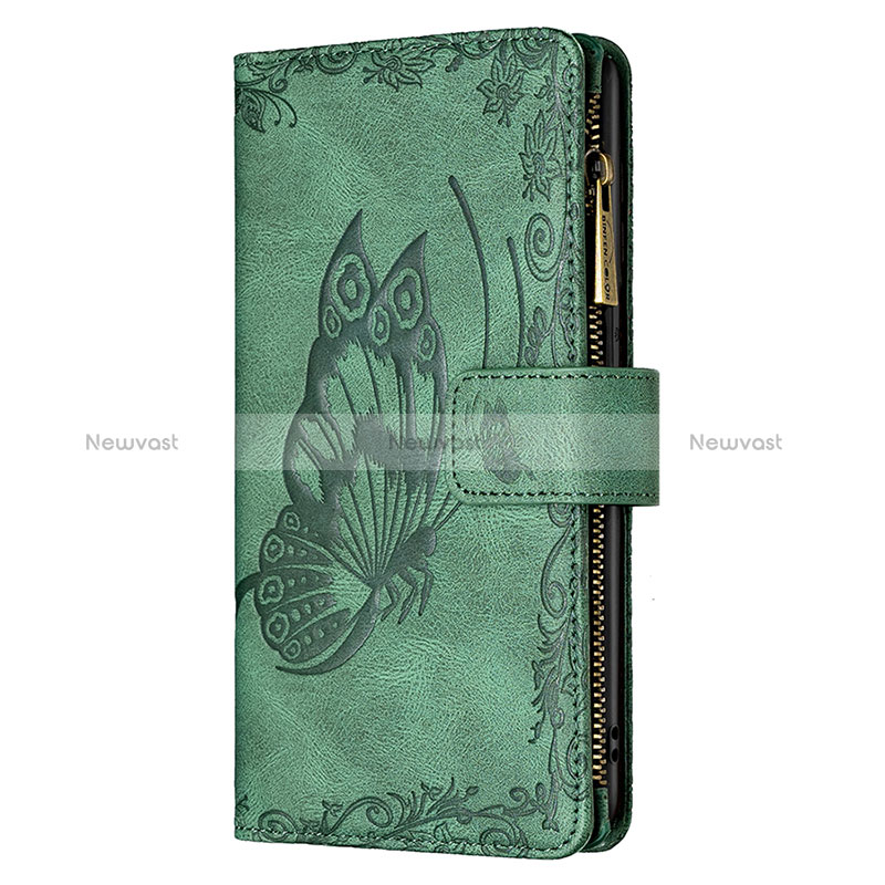 Leather Case Stands Butterfly Flip Cover L08 Holder for Apple iPhone 16 Pro Max Green