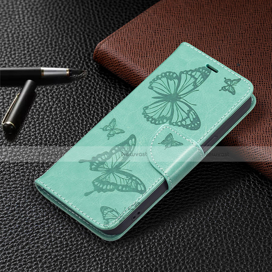 Leather Case Stands Butterfly Flip Cover L09 Holder for Apple iPhone 14 Plus Green