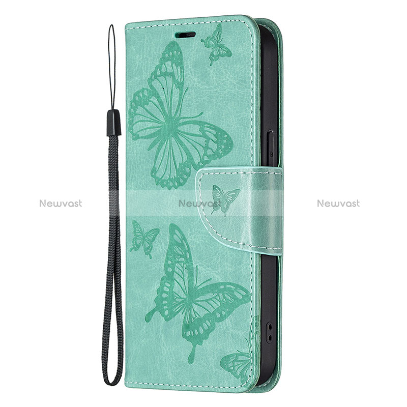 Leather Case Stands Butterfly Flip Cover L09 Holder for Apple iPhone 14 Pro Max Green