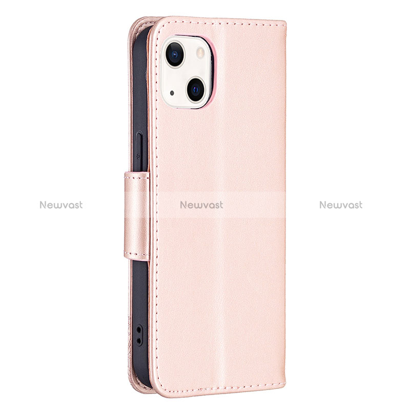 Leather Case Stands Butterfly Flip Cover L09 Holder for Apple iPhone 15 Pink