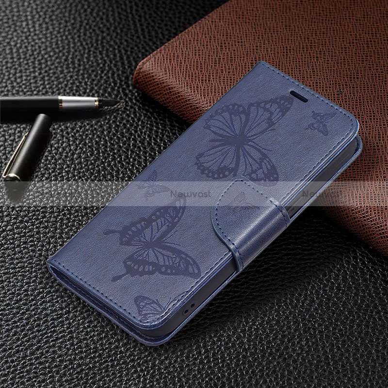 Leather Case Stands Butterfly Flip Cover L09 Holder for Apple iPhone 15 Plus Blue