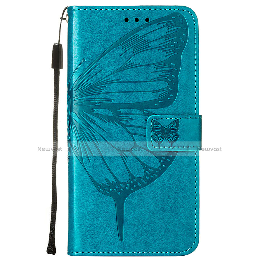 Leather Case Stands Butterfly Flip Cover L10 Holder for Apple iPhone 13 Pro Blue