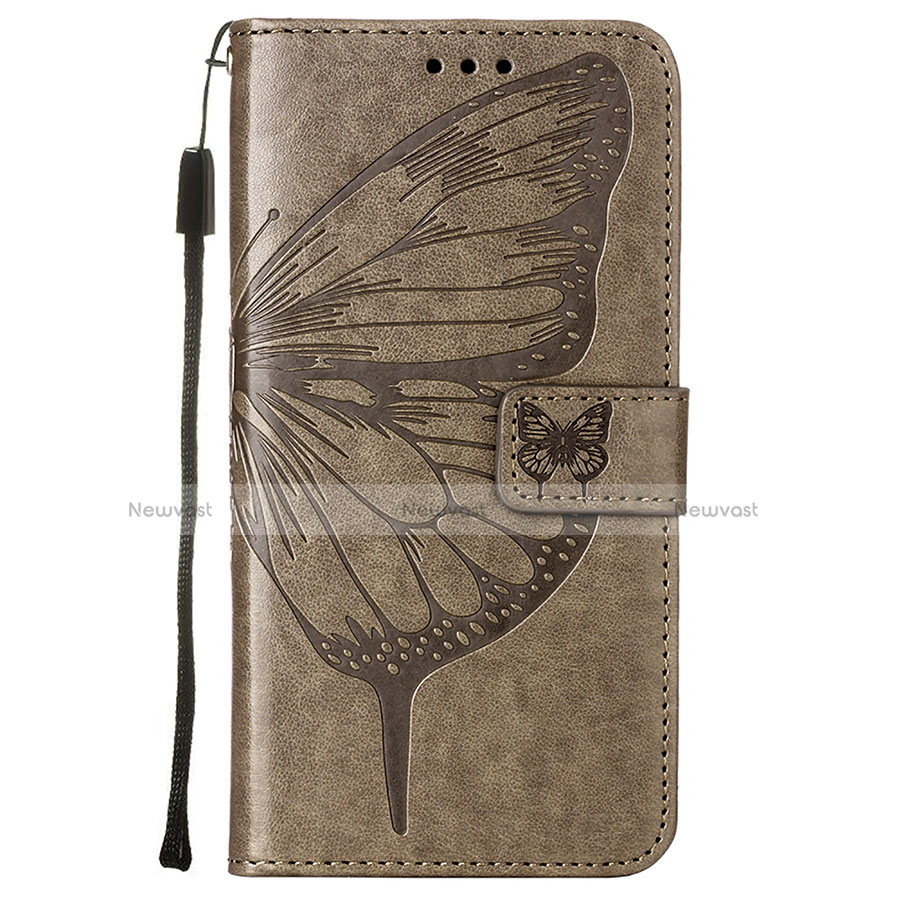 Leather Case Stands Butterfly Flip Cover L10 Holder for Apple iPhone 13 Pro Dark Gray