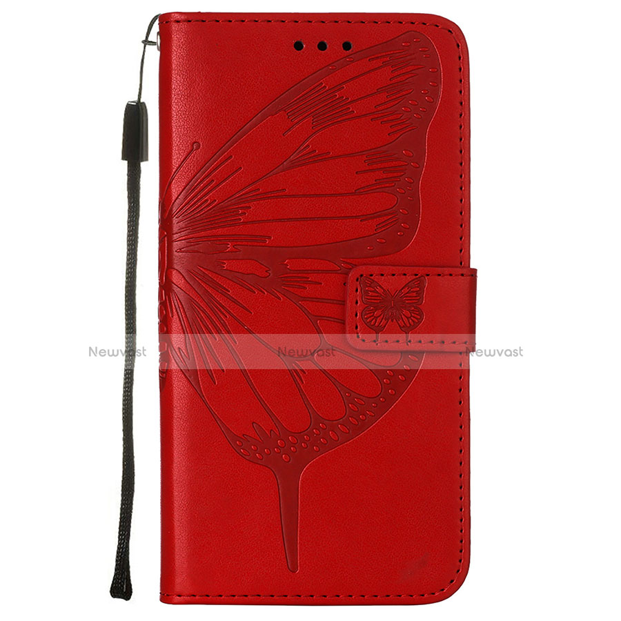 Leather Case Stands Butterfly Flip Cover L10 Holder for Apple iPhone 13 Pro Max Red