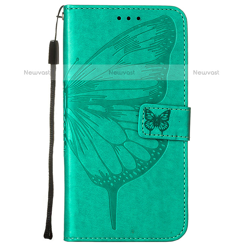 Leather Case Stands Butterfly Flip Cover L10 Holder for Apple iPhone 15 Pro Max Green