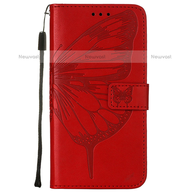 Leather Case Stands Butterfly Flip Cover L10 Holder for Apple iPhone 15 Pro Max Red