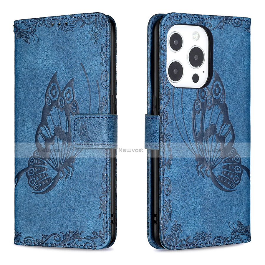 Leather Case Stands Butterfly Flip Cover Z01 Holder for Apple iPhone 14 Pro