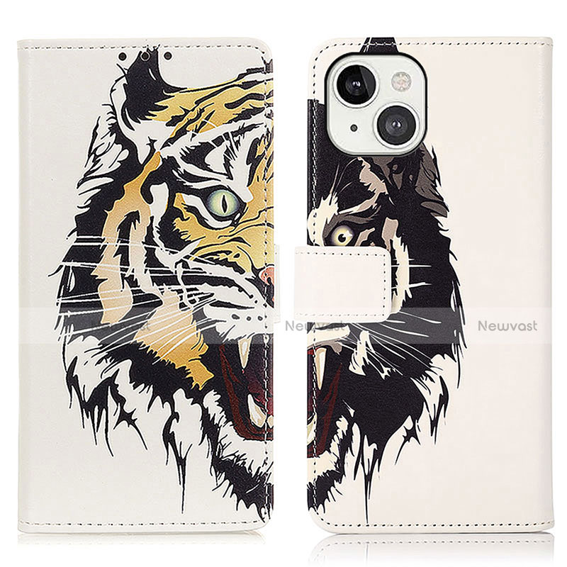 Leather Case Stands Fashionable Pattern Flip Cover A07 Holder for Apple iPhone 15 Plus