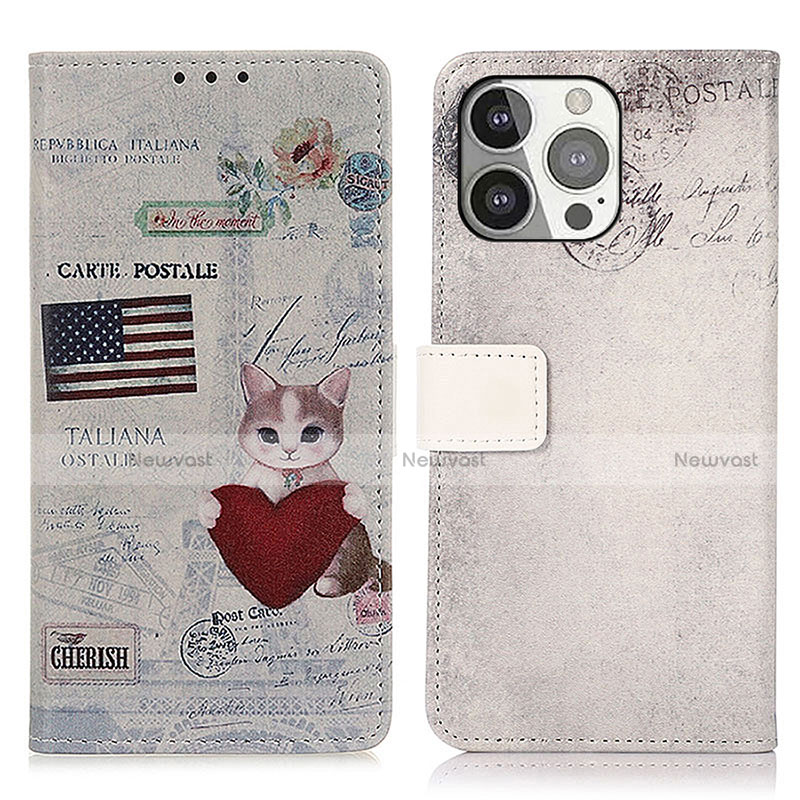 Leather Case Stands Fashionable Pattern Flip Cover A07 Holder for Apple iPhone 15 Pro Max