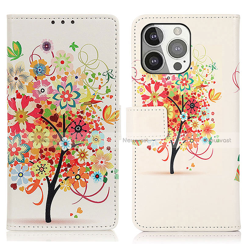 Leather Case Stands Fashionable Pattern Flip Cover A07 Holder for Apple iPhone 15 Pro Max