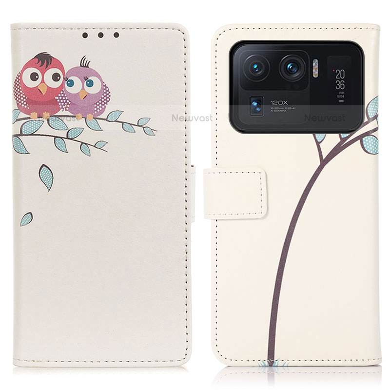 Leather Case Stands Fashionable Pattern Flip Cover D02Y Holder for Xiaomi Mi 11 Ultra 5G