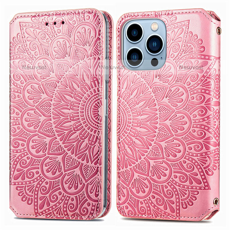 Leather Case Stands Fashionable Pattern Flip Cover H01 Holder for Apple iPhone 14 Pro