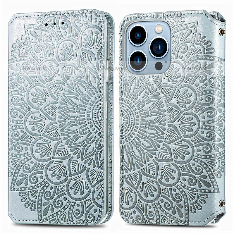 Leather Case Stands Fashionable Pattern Flip Cover H01 Holder for Apple iPhone 14 Pro