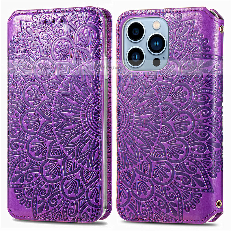 Leather Case Stands Fashionable Pattern Flip Cover H01 Holder for Apple iPhone 14 Pro