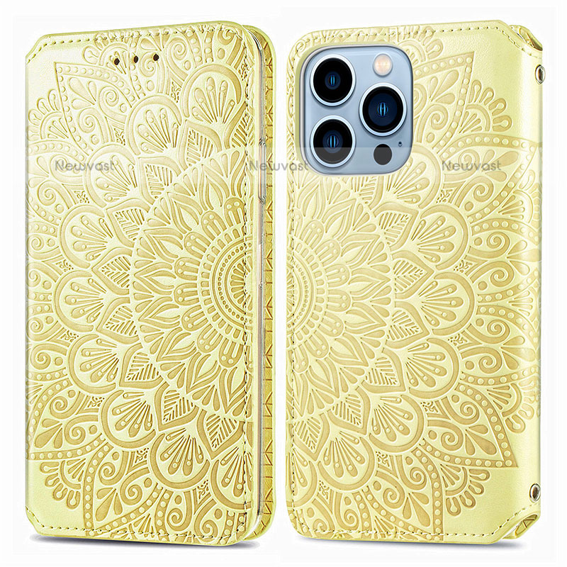 Leather Case Stands Fashionable Pattern Flip Cover H01 Holder for Apple iPhone 14 Pro