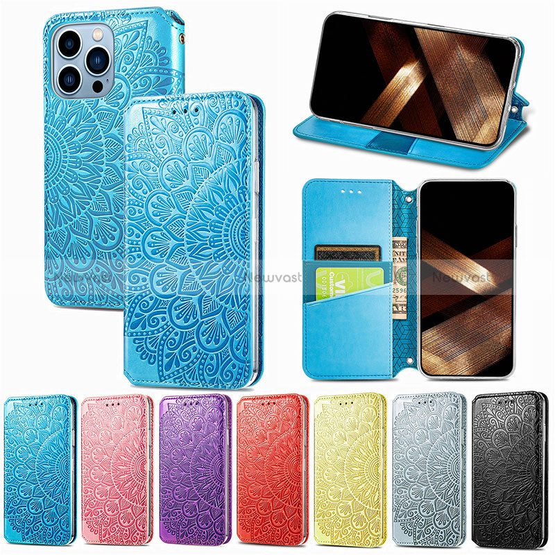 Leather Case Stands Fashionable Pattern Flip Cover H01 Holder for Apple iPhone 14 Pro Max