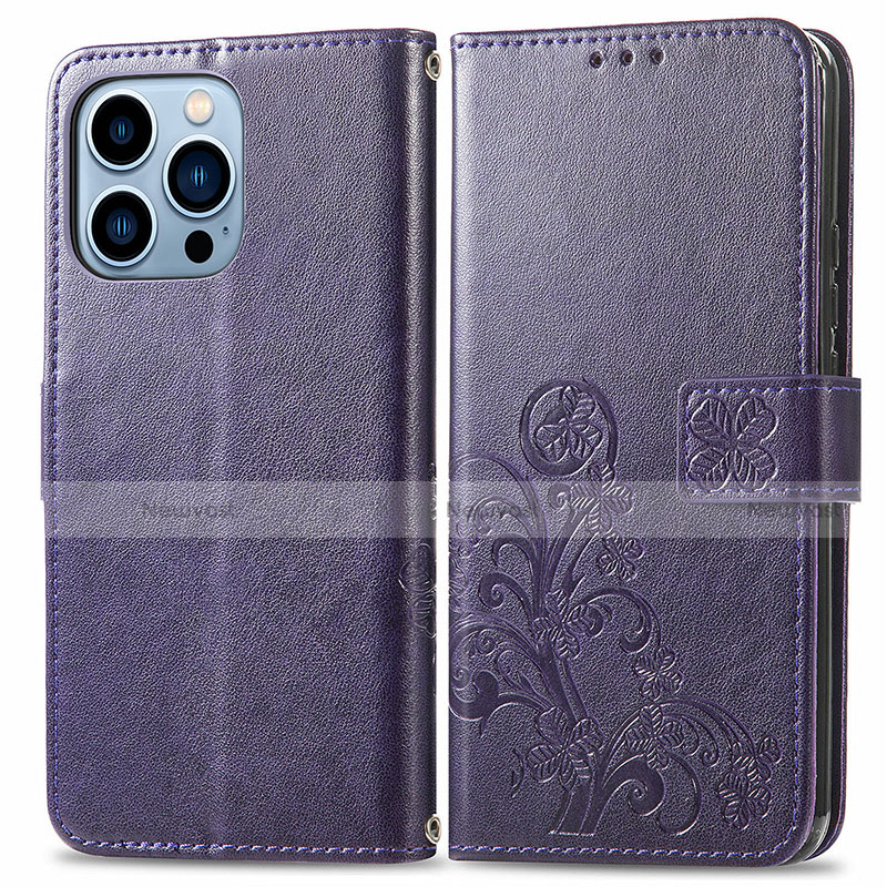 Leather Case Stands Fashionable Pattern Flip Cover H03 Holder for Apple iPhone 13 Pro