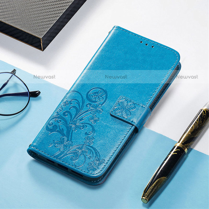 Leather Case Stands Fashionable Pattern Flip Cover H04 Holder for Apple iPhone 13 Mini Blue