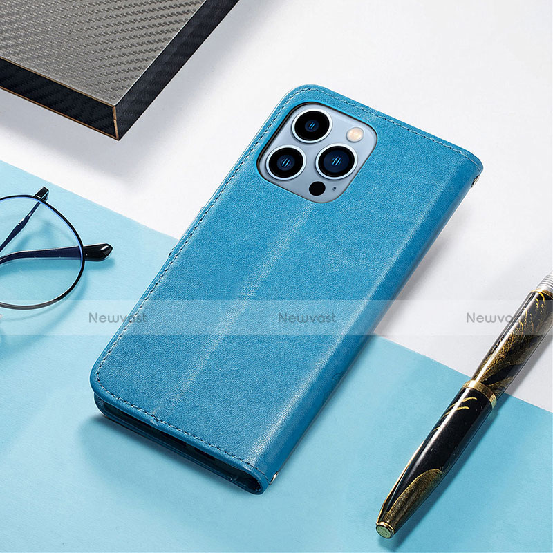 Leather Case Stands Fashionable Pattern Flip Cover H04 Holder for Apple iPhone 13 Pro Max