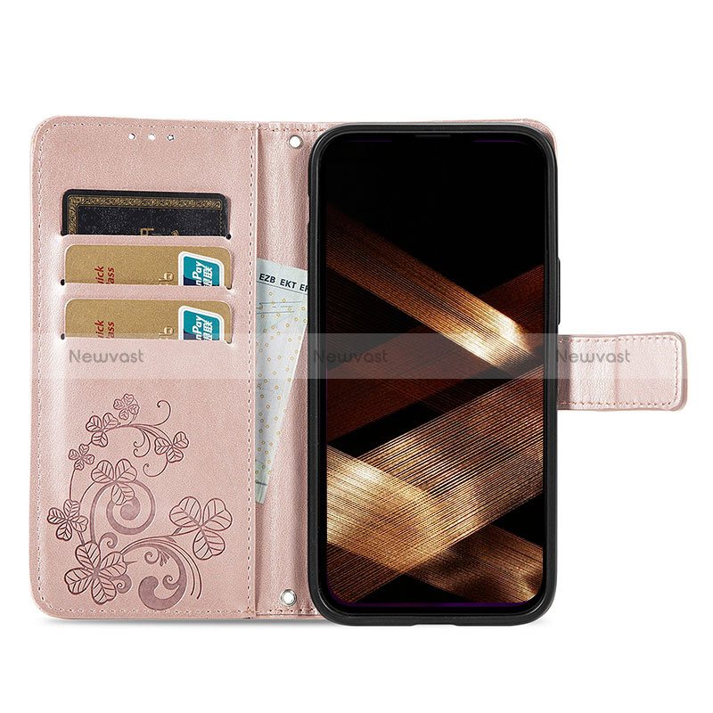 Leather Case Stands Fashionable Pattern Flip Cover H04 Holder for Apple iPhone 15 Pro