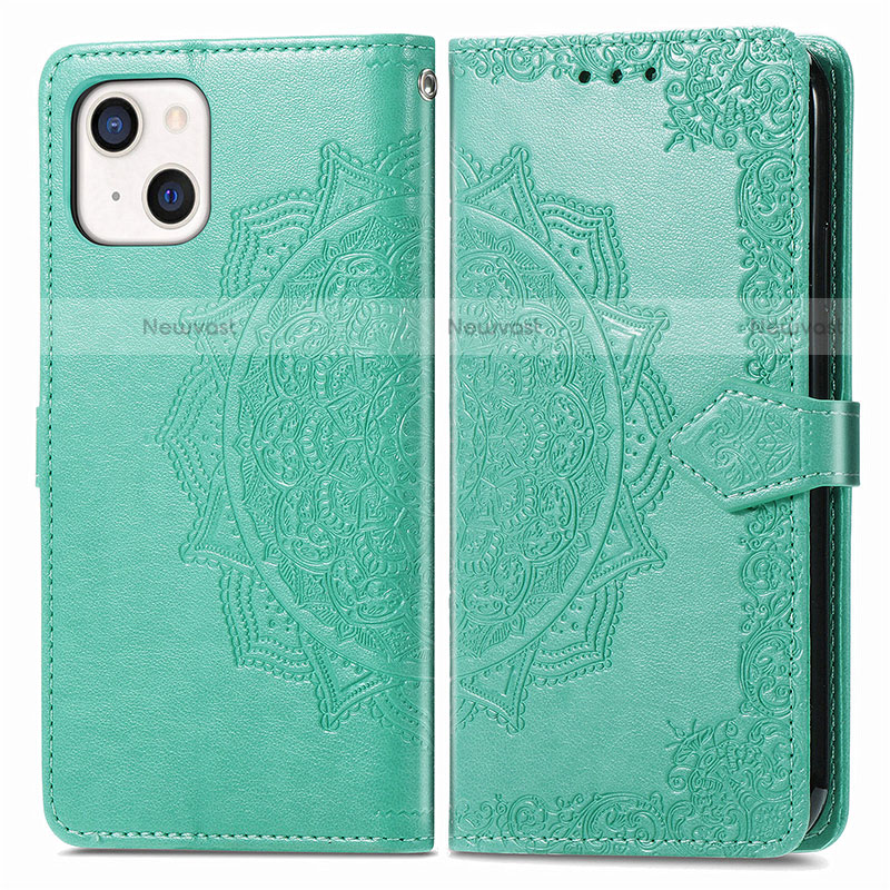 Leather Case Stands Fashionable Pattern Flip Cover H05 Holder for Apple iPhone 13