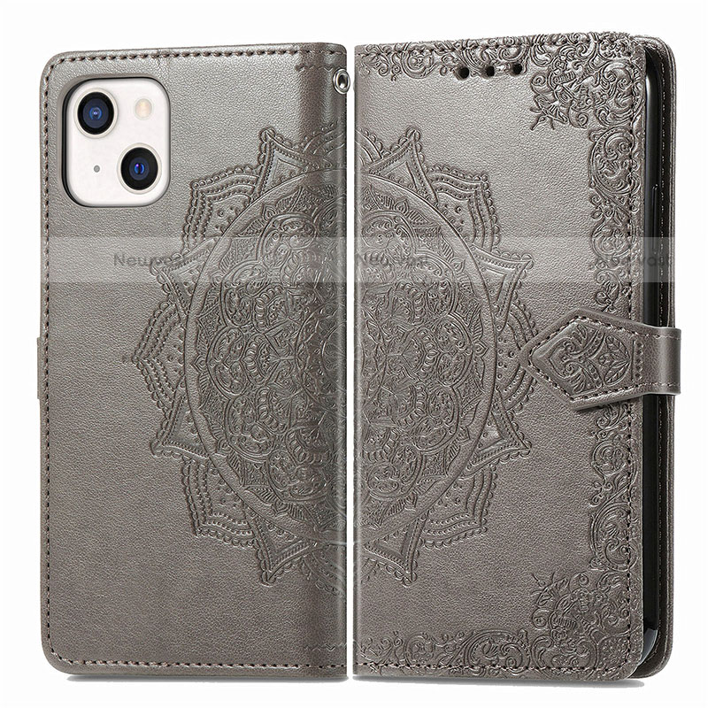 Leather Case Stands Fashionable Pattern Flip Cover H05 Holder for Apple iPhone 13