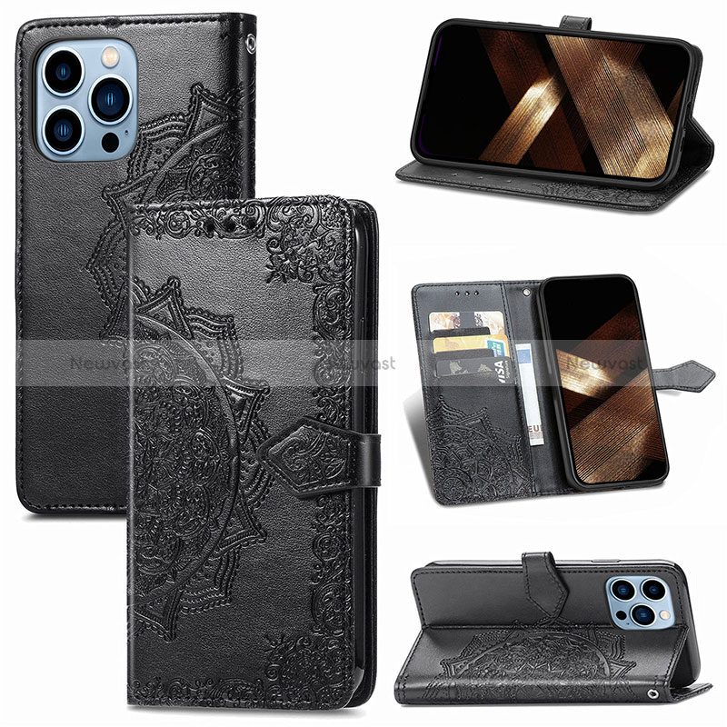 Leather Case Stands Fashionable Pattern Flip Cover H05 Holder for Apple iPhone 14 Pro Max